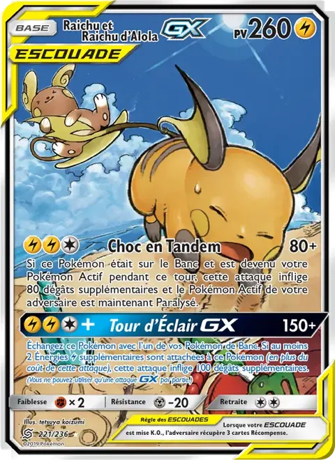 Raichu et Raichu d’Alola GX