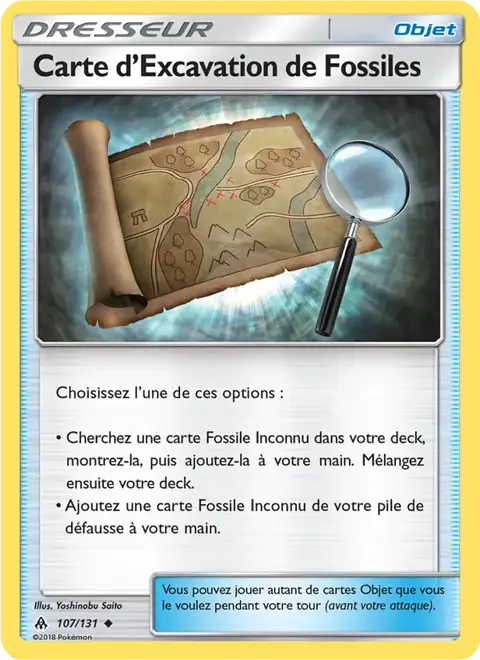 Carte d’Excavation de Fossiles