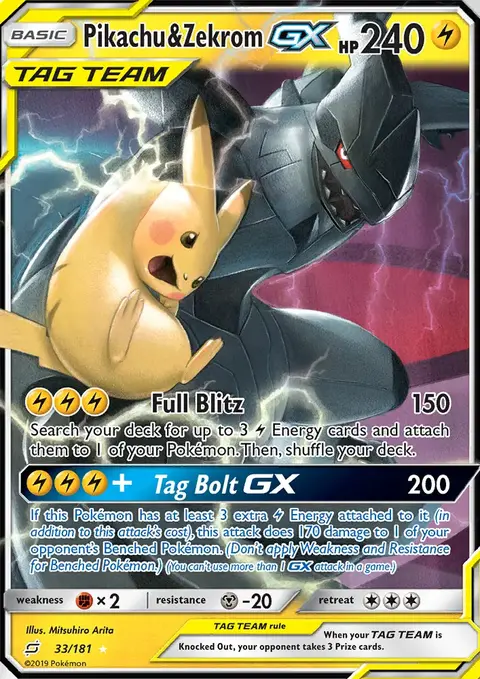 Pikachu et Zekrom GX